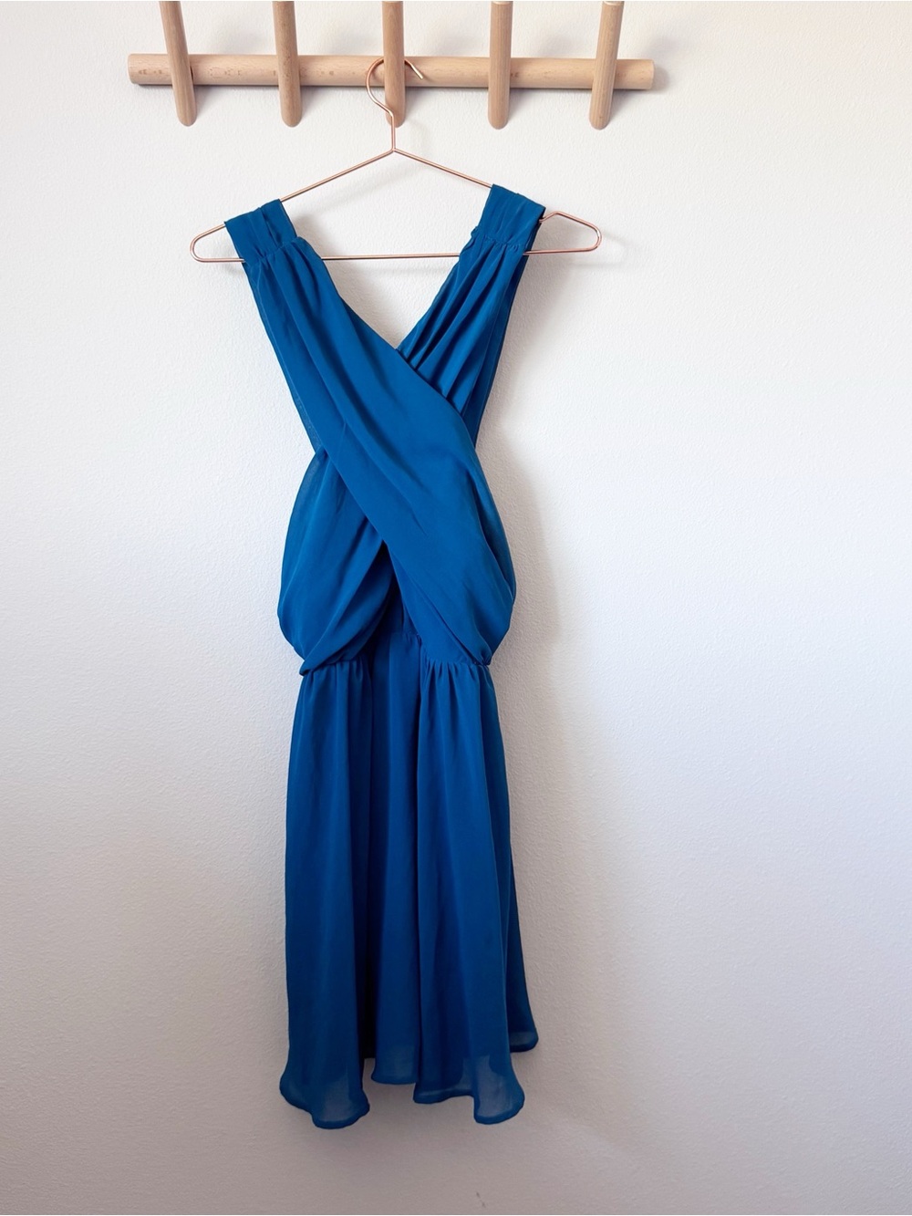 KEEPSAKE the Label Teal Blue open Back Chiffon Dress